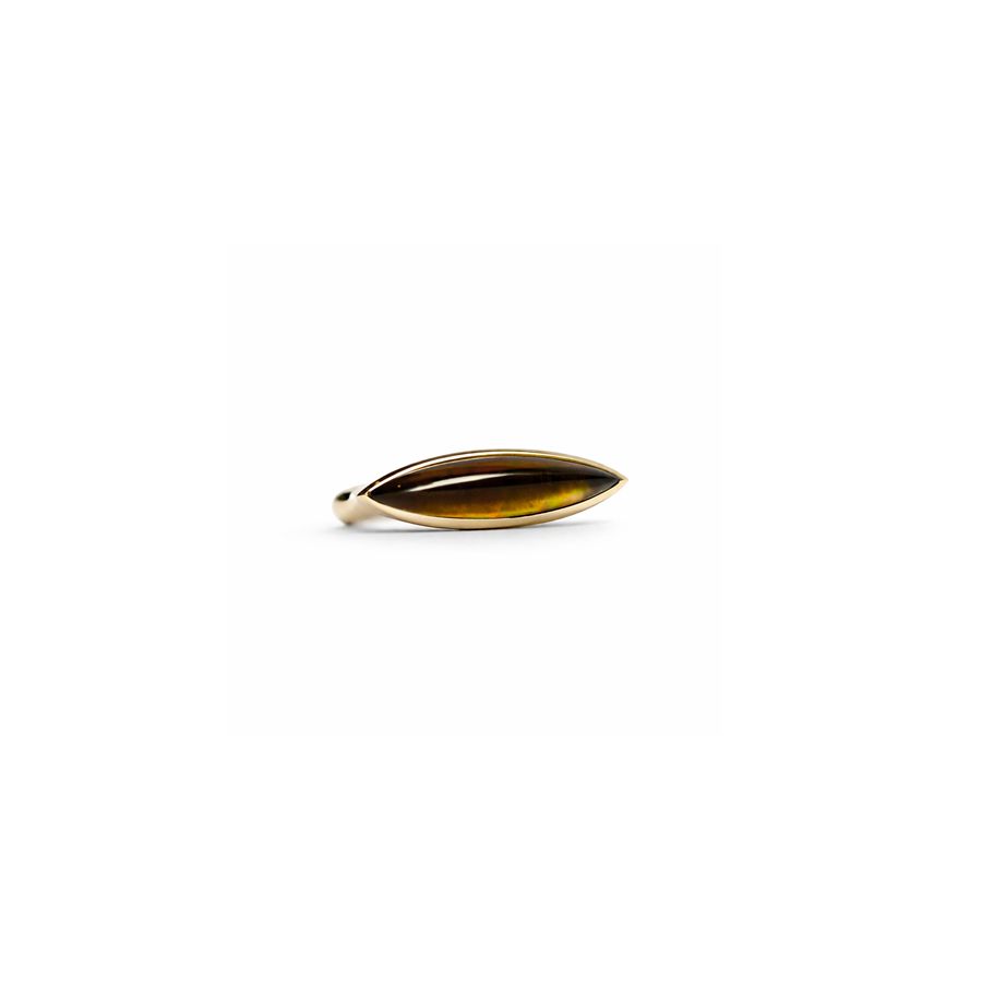 Anello in bronzo con navetta color cognac AURUM | AN1 NAV BROQRZ COGNAC